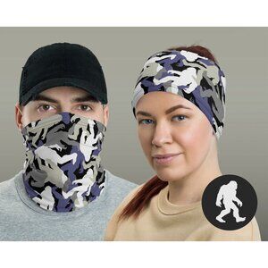 Bigfoot Camo Neck Gaiter Sasquatch Silhouette Face Cover for Hunting, Hiking NOS